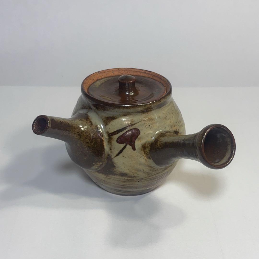 益子焼　人間国宝　島岡達三作　象嵌急須　共箱付