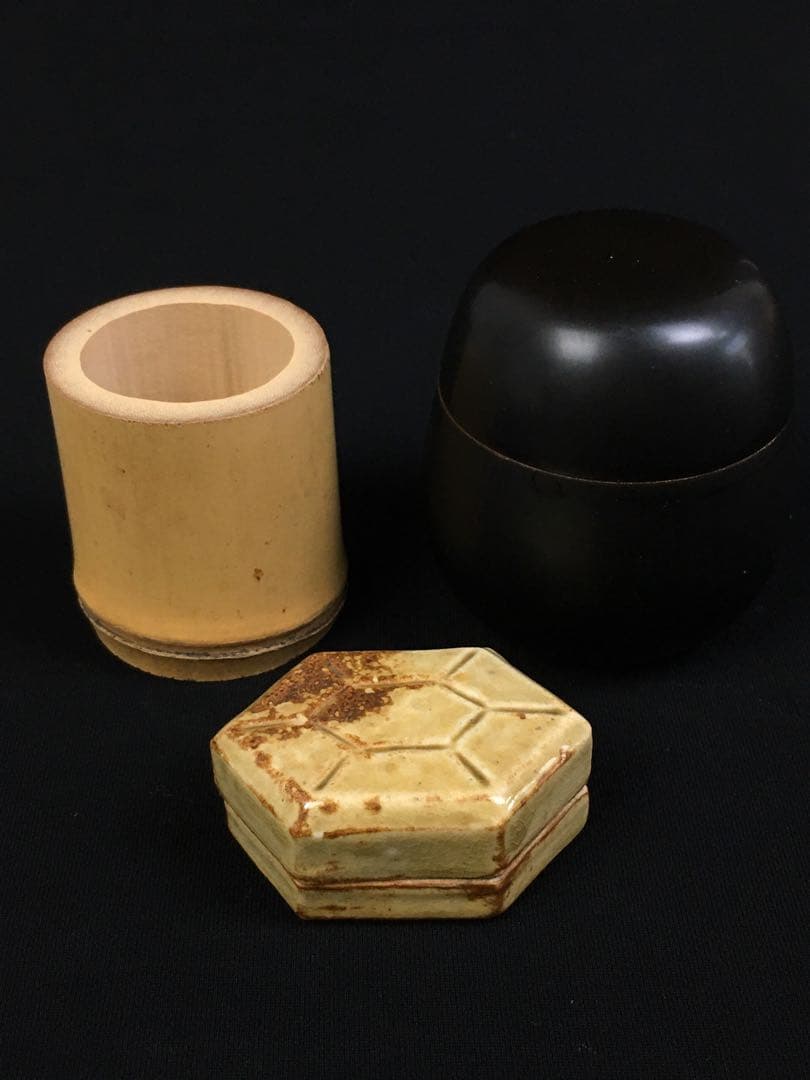 S347茶道具揃 短冊箱 10点揃 抹茶碗 水指他
