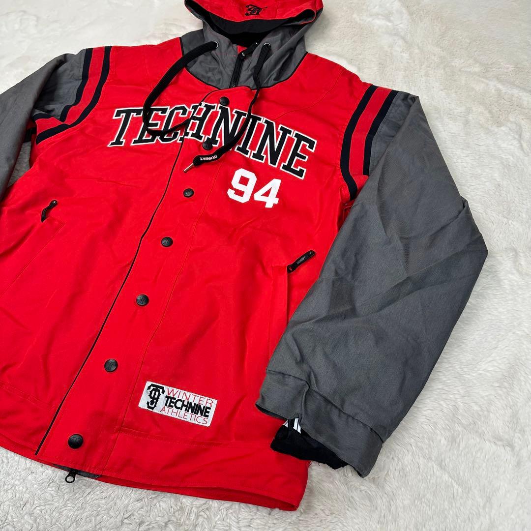 ✨美品✨TECHNINE テックナイン スノボウェア スタジャン風 L 赤 ロゴ