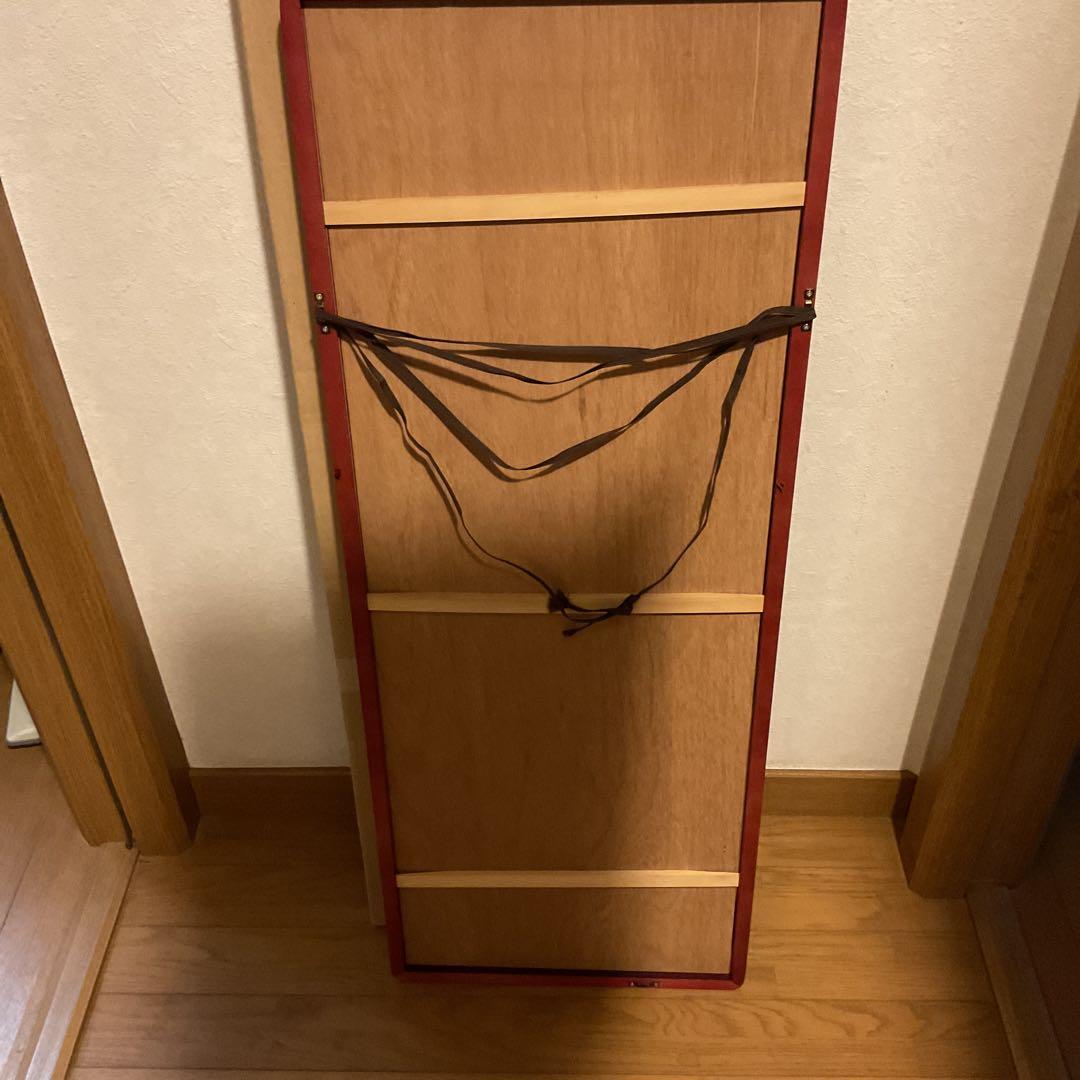 絹本彩色画 【 寒 牡 丹 ノ 図 】 木枠扁額仕立て 無落款
