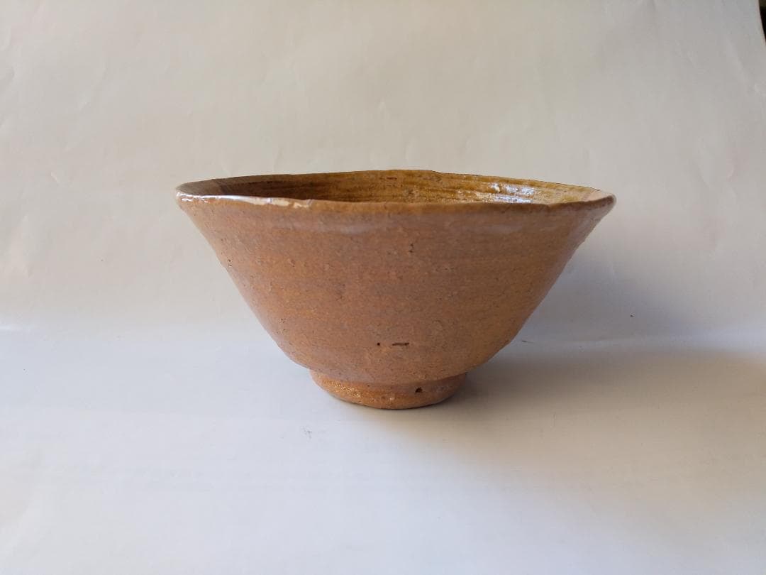 赤津焼 長谷窯 加藤錦雄 作 伊羅保片身替 茶碗 共箱 栞 茶器 抹茶碗 新品