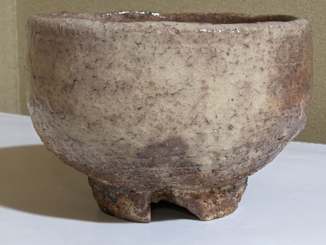 ♦萩焼 鬼萩 割り高台 抹茶碗 茶道具 アンティーク 骨董品 コレクション