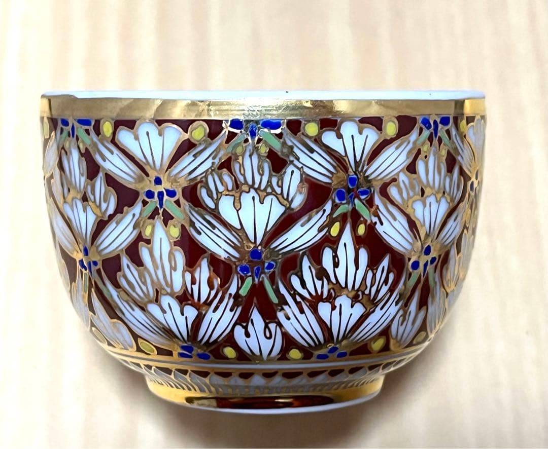 ベンジャロン焼 蓋付き陶器 小物入れ 箱付