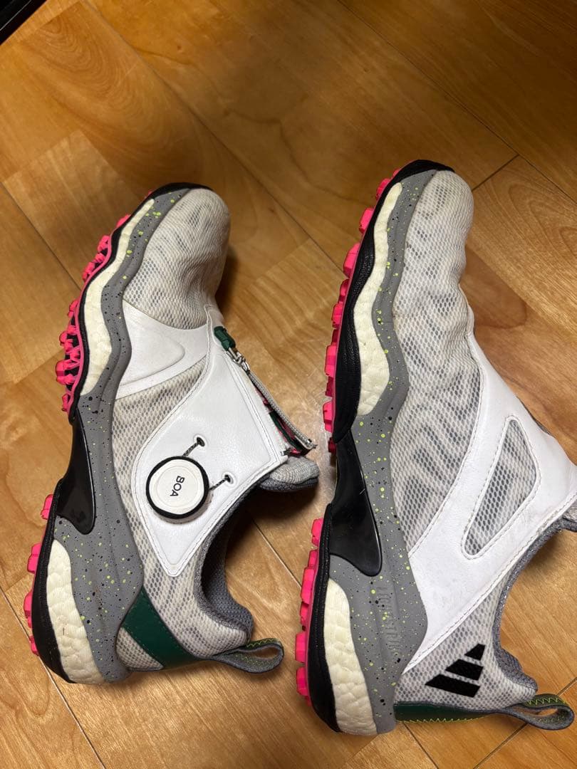 adidas BOOST ゴルフシューズ ホワイト/グレー