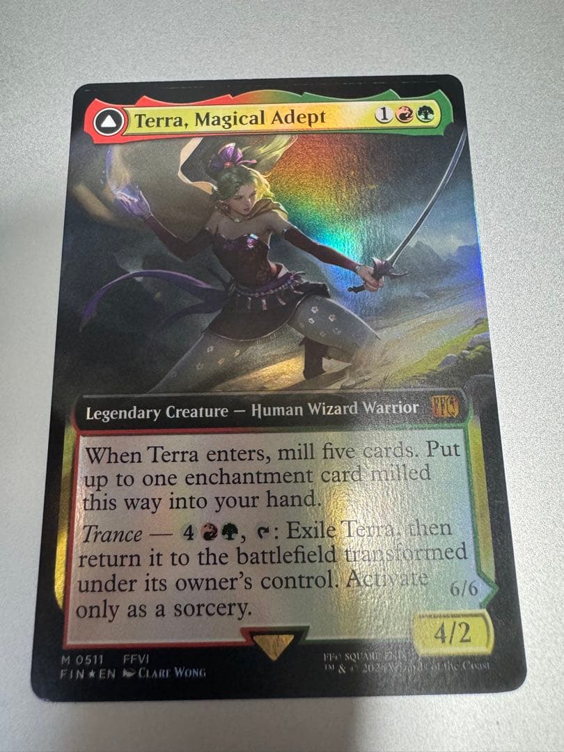 ラスト1点 MTG 魔導戦士、ティナ　英語　拡張アート FOIL