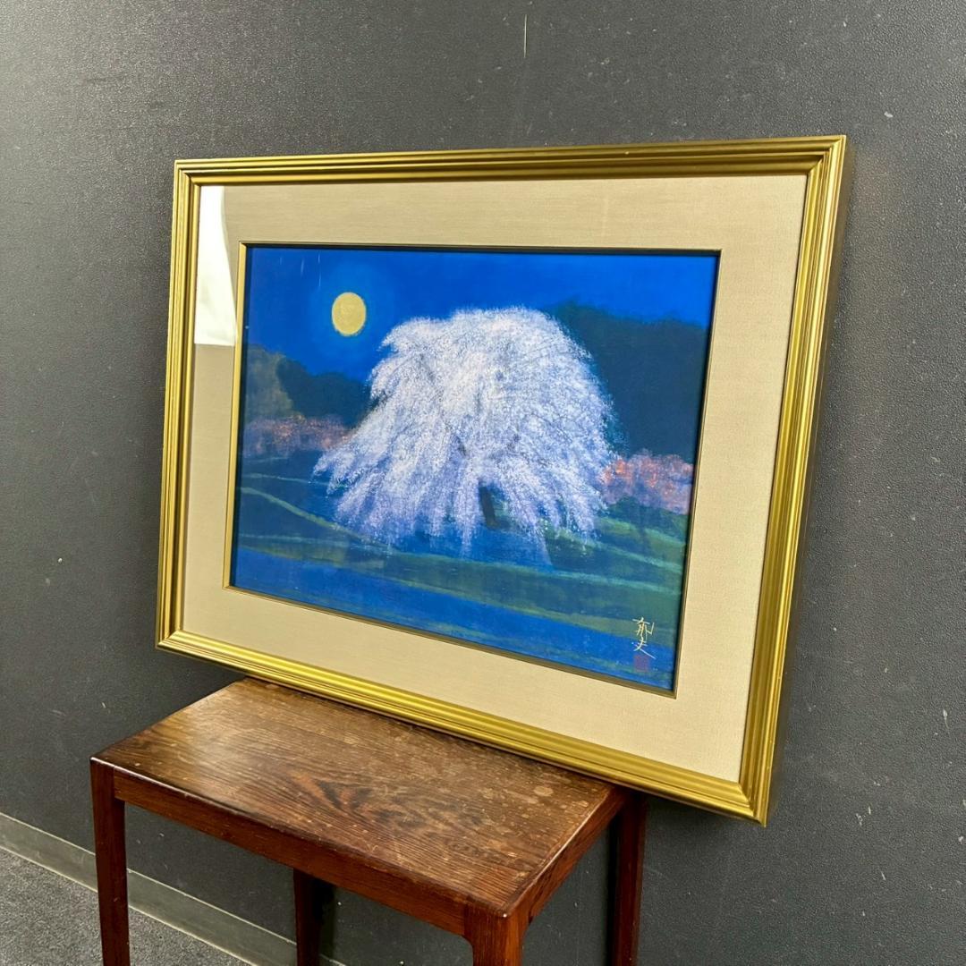 美品 平山郁夫「万葉月華図」特別限定巧藝画 岩絵の具方式 証明シール有 大塚工藝