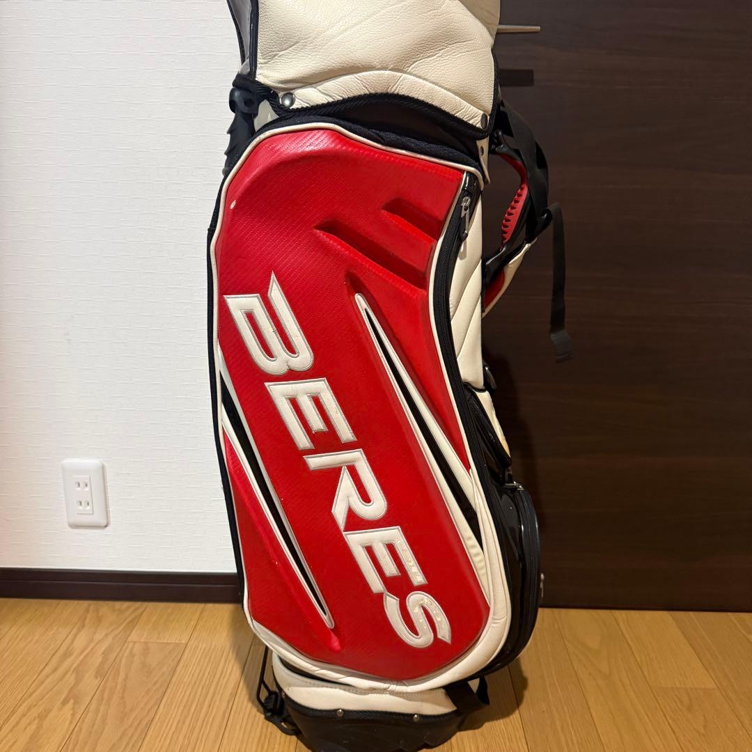 HONMA BERES スタンド式 キャディバッグ ゴルフバッグ 赤/白