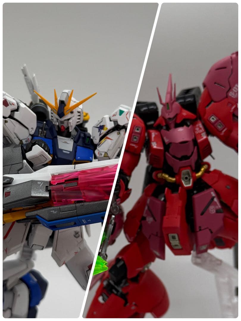 RG νガンダム サザビー ff 全塗装完成品セット アクションベース付き