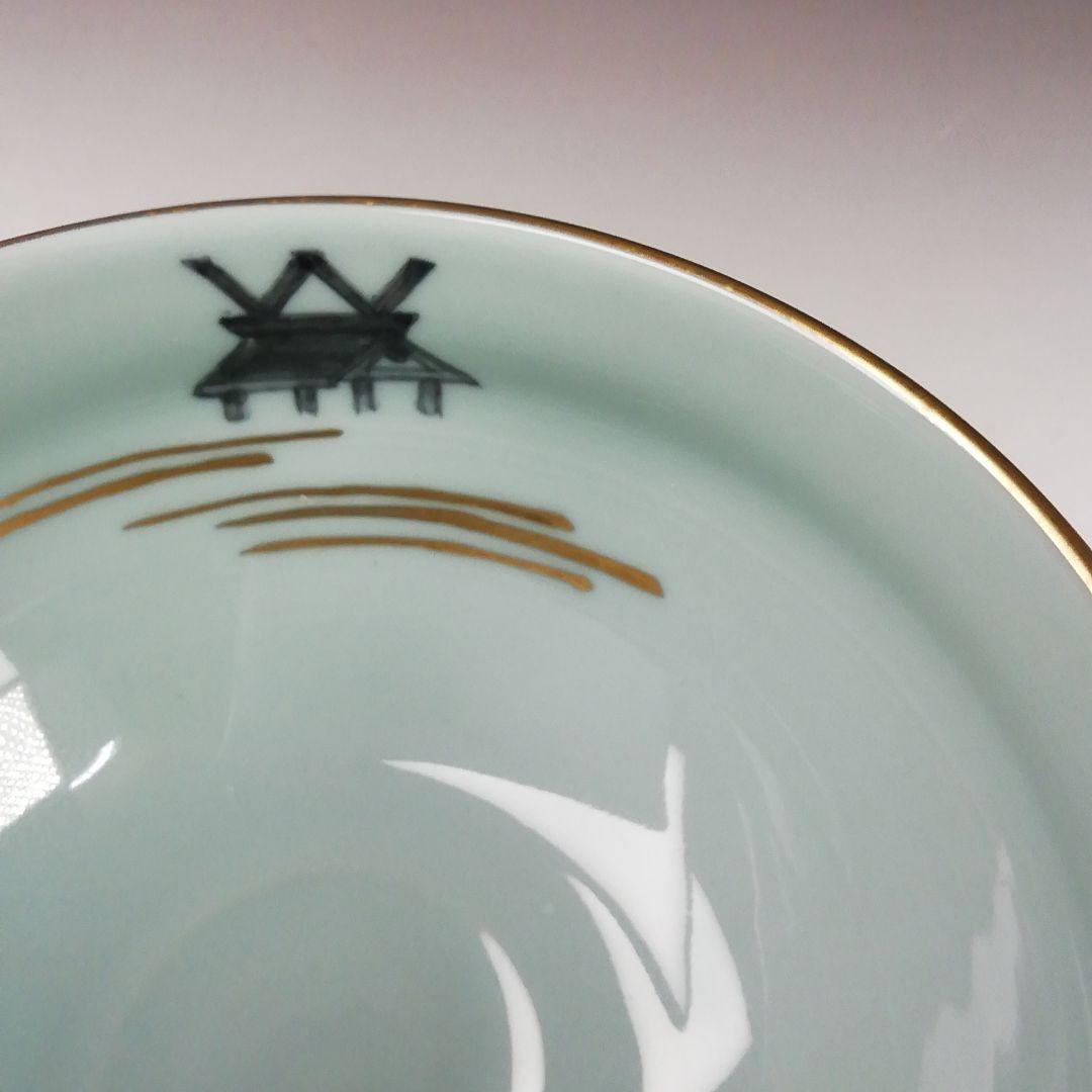 Ｔ３３６　茶碗　『彩磁　参道絵』『二代　手塚玉堂』　共箱　抹茶碗　茶道具
