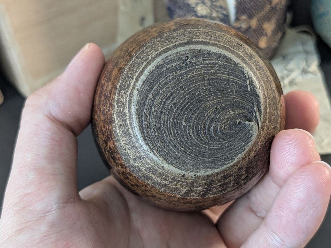瀬戸 古瀬戸 茶入 仕覆 挽家 ギライ紋菱龍緞子 唐地二重蔓金襴