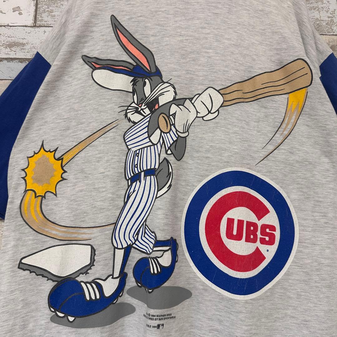 【激レア】シカゴ カブス ベースボールシャツ 90s古着　ルーニー・テューンズ
