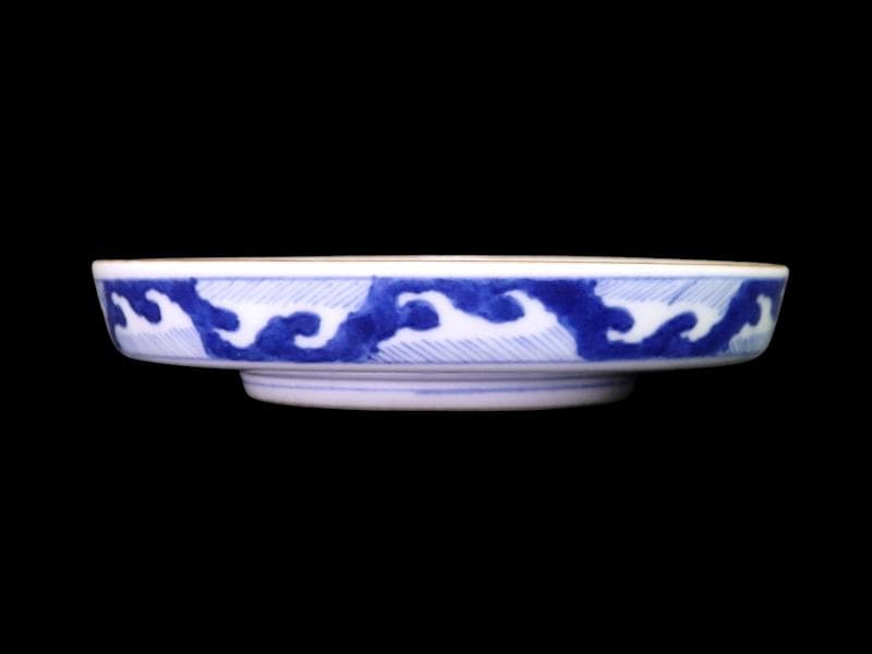 大聖寺伊万里　金襴手　割絵　寿に花の図　平皿 ４寸皿　５枚　143AS-DBd