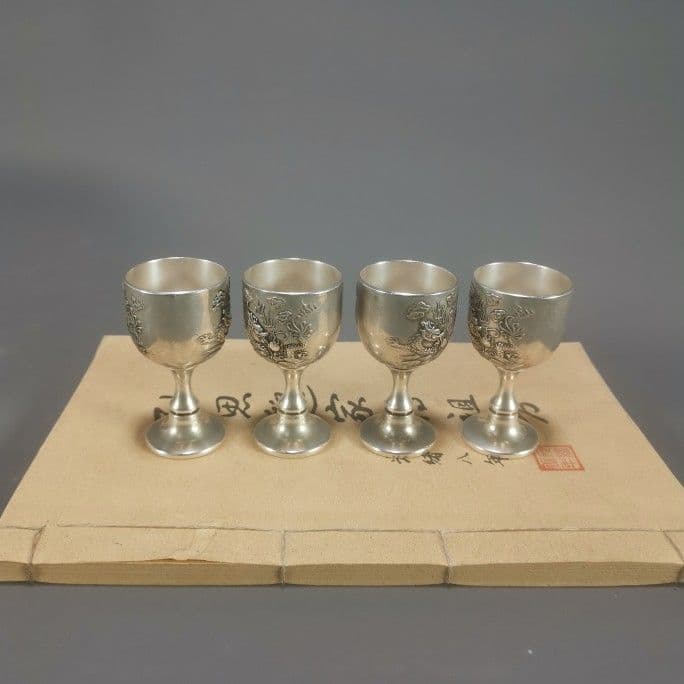 銅 細工 彫刻龍紋杯 装飾品 現代工芸品 美術品 置物