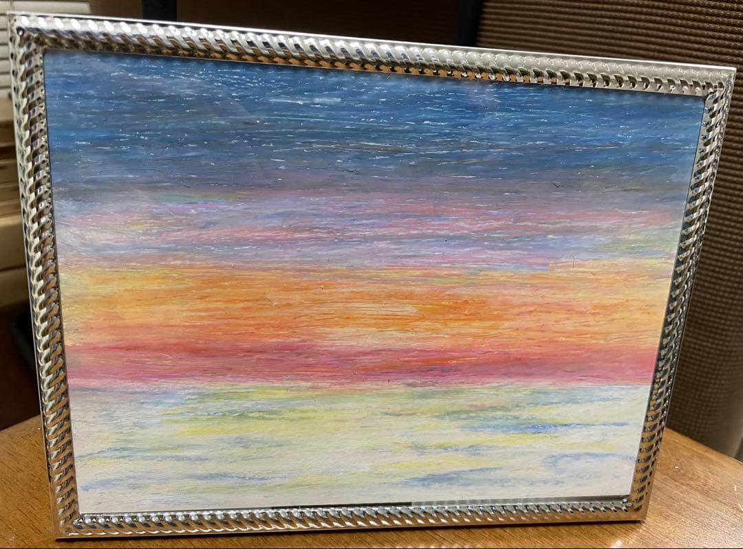 パステル画 風景画 フレーム付き