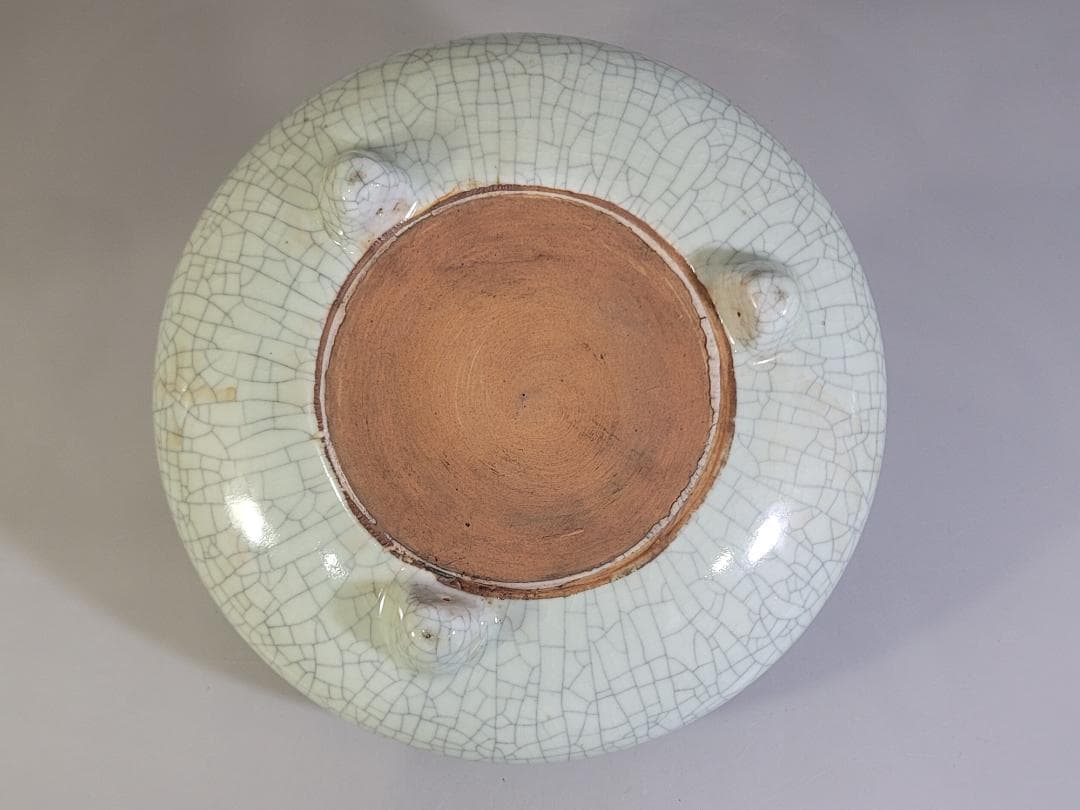 中国美術 哥釉 大香炉 時代物 DT337