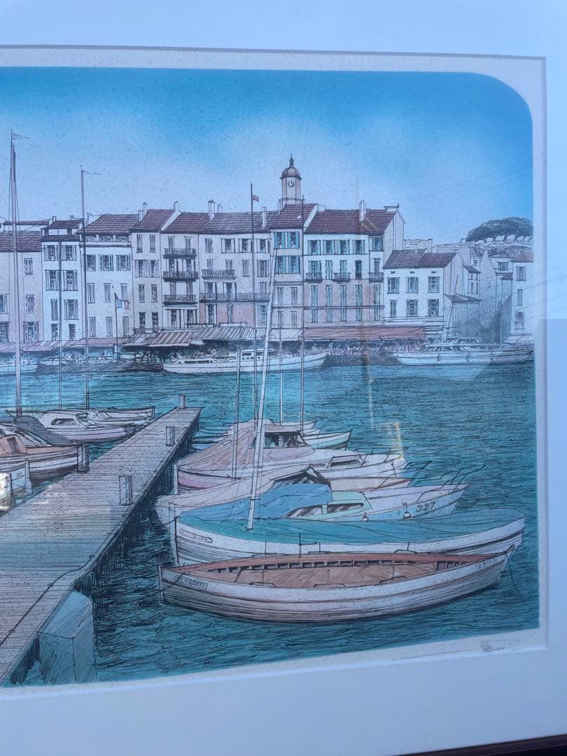 ロルフ ラフルスキー リトグラフ フランス 風景画 大型額絵　直筆サイン