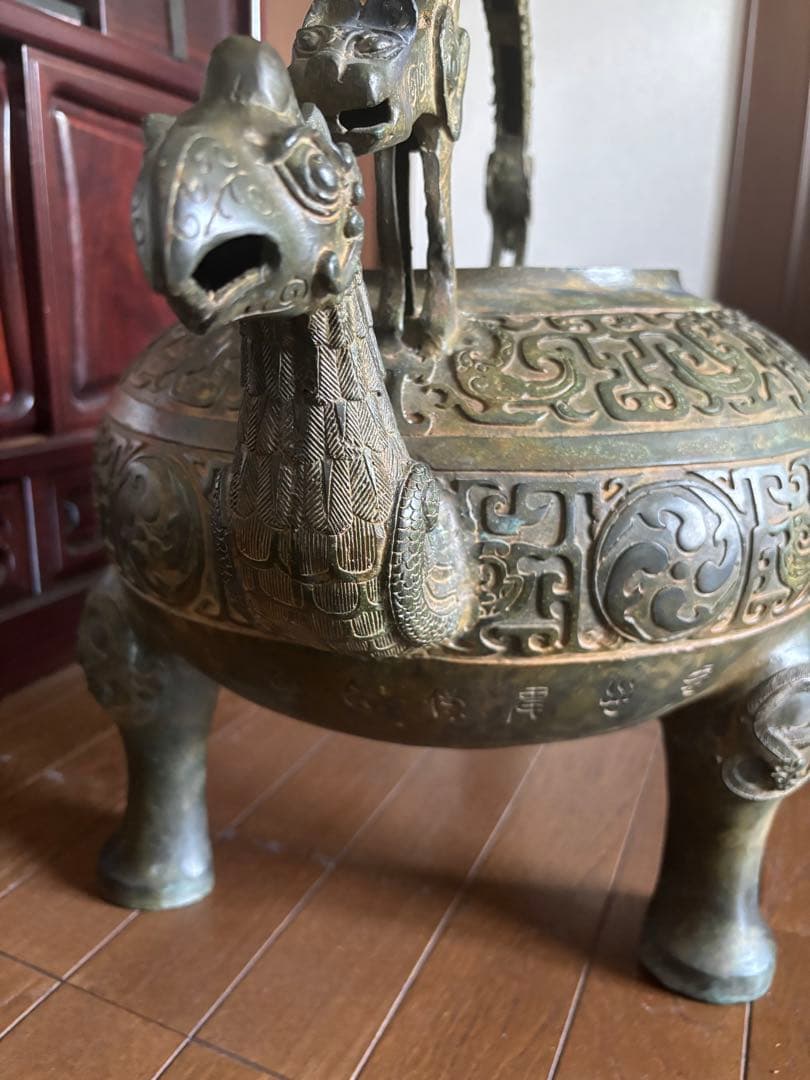 中国古美術　特大青銅器 盉 高さ：約50cm 重さ：約10kg