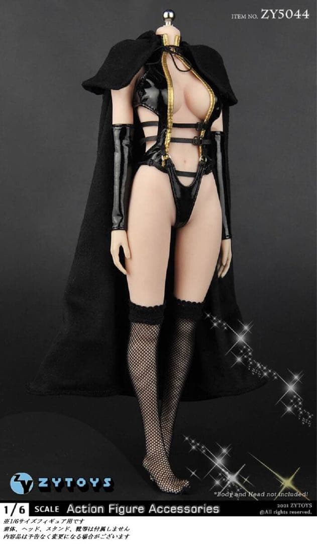 1/6フィギュア用衣装 レディースフード付きケープコート セット zy5044