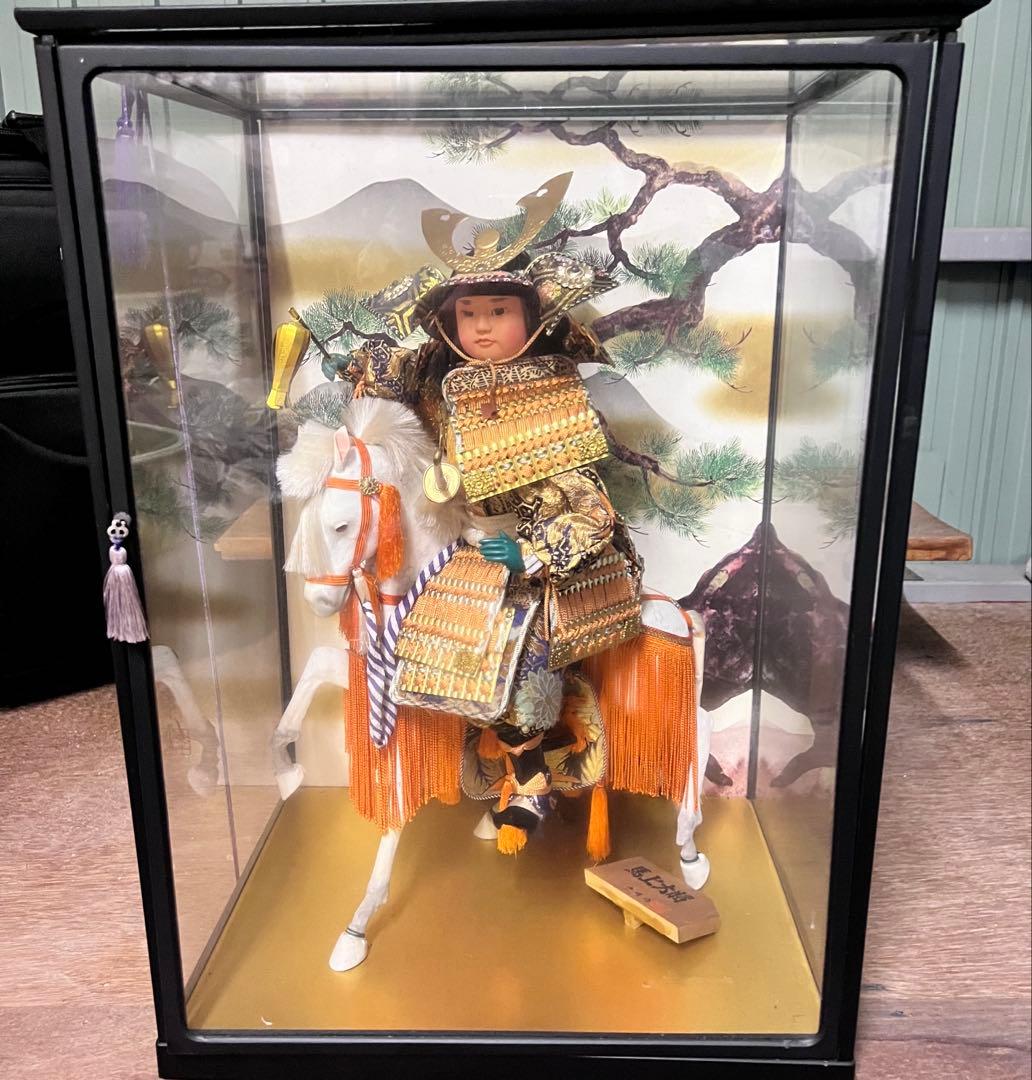 【お宝】美術 武者人形 紫峰作 謹製 馬上大将　日本人形