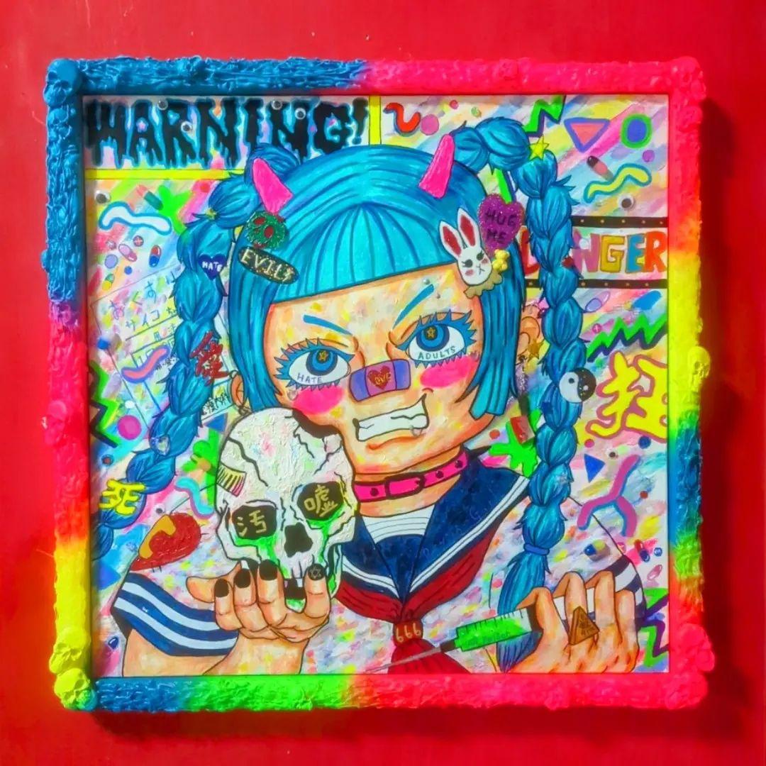 【一点物/額つき】Warning Psycho Girl【S10号】