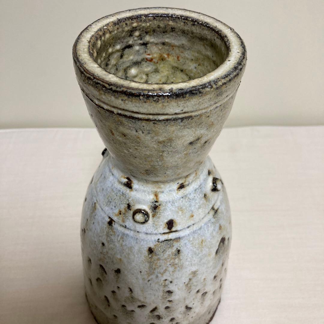 坂田泥華　萩白釉擂座花入　萩焼　茶道具　花器　花瓶　陶芸　工芸品