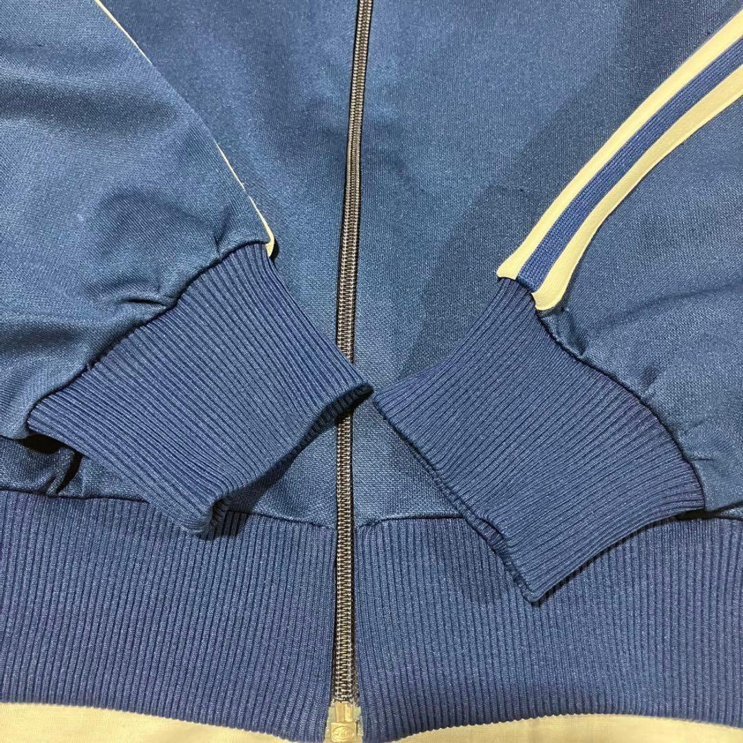 80s adidas デサント期　ブルージャージ　トラックジャケット　3本線