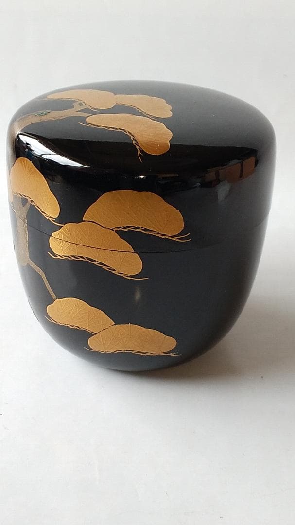 河畠宗琳 作 老松蒔絵 中棗 棗 共箱 蒔絵 螺鈿細工 漆器 漆芸 茶道具 新品