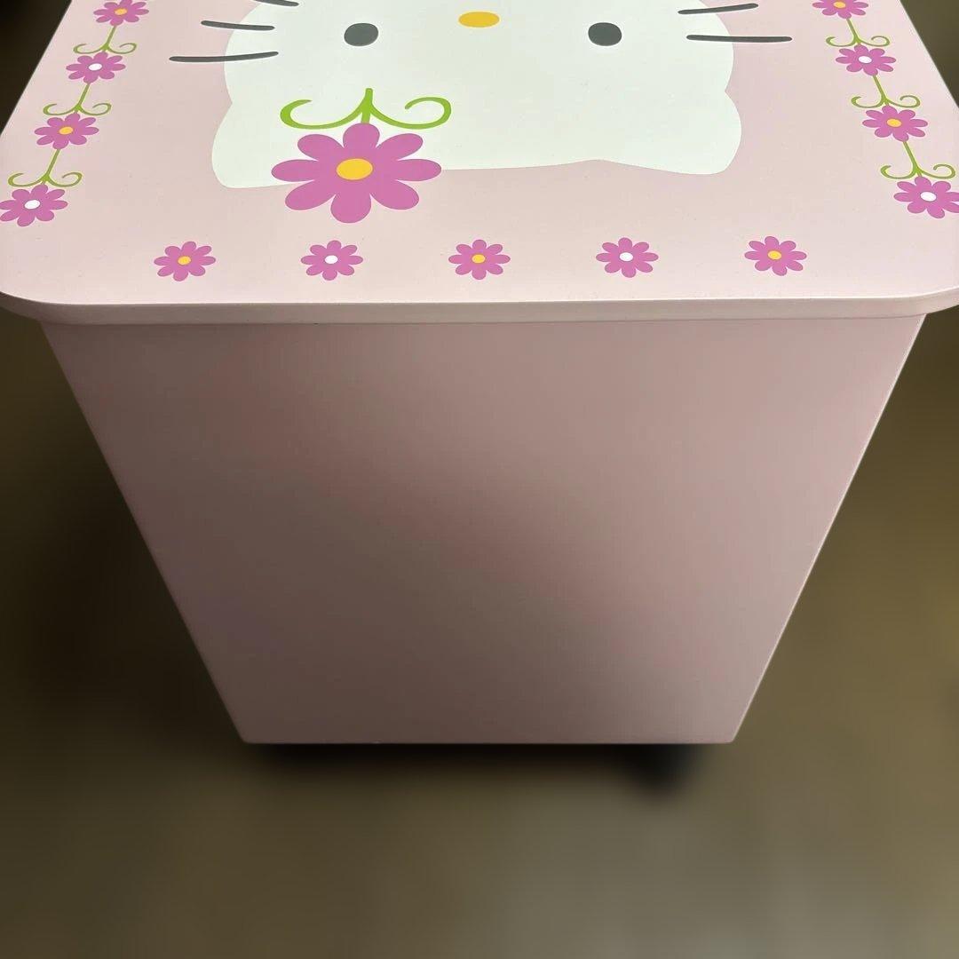 美品 激レア サンリオ ハローキティ キャスター 付き 木製 ボックス 収納