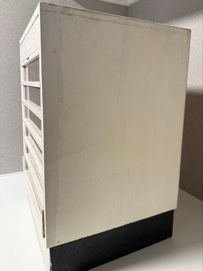 糸収納棚　木製　ガラス　アンティーク　古家具