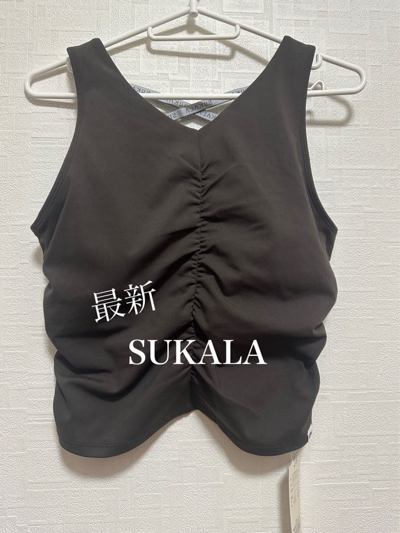 Web限定 【SUKALA】アメリカンスリーブギャザータンクトップ ヨガウェア
