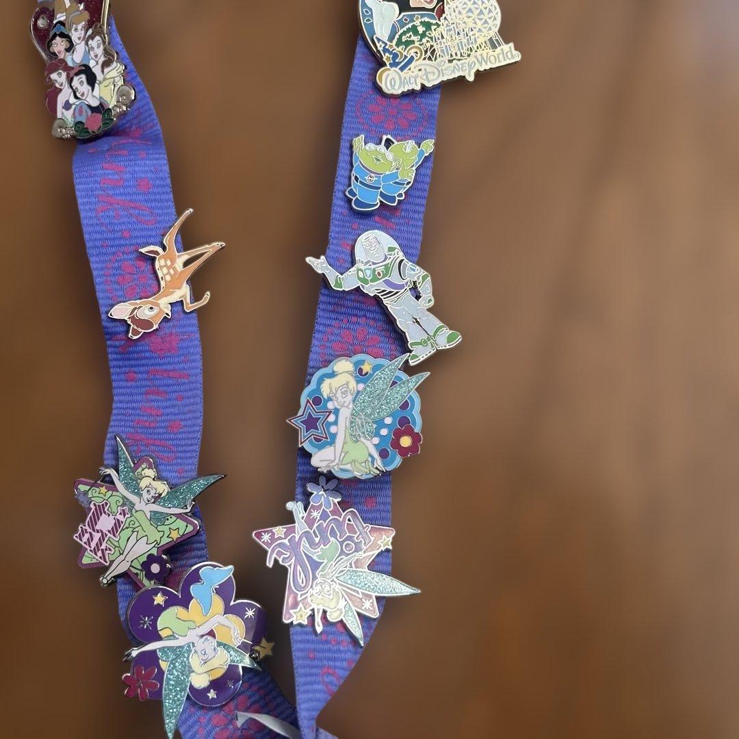 【Disney World】デキャラクター 、ピンバッジ、ストラップセット
