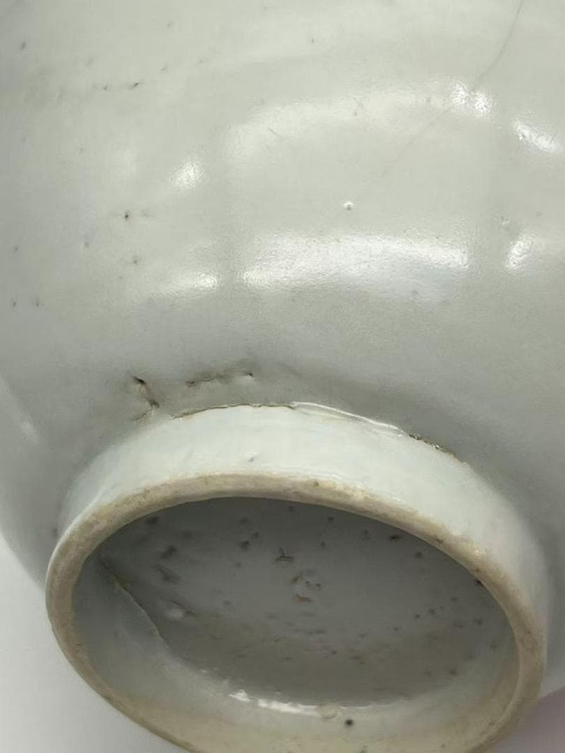 明時代　染付 青花人物文碗　古染付 唐物　古賞物　時代物　茶碗(F-120)