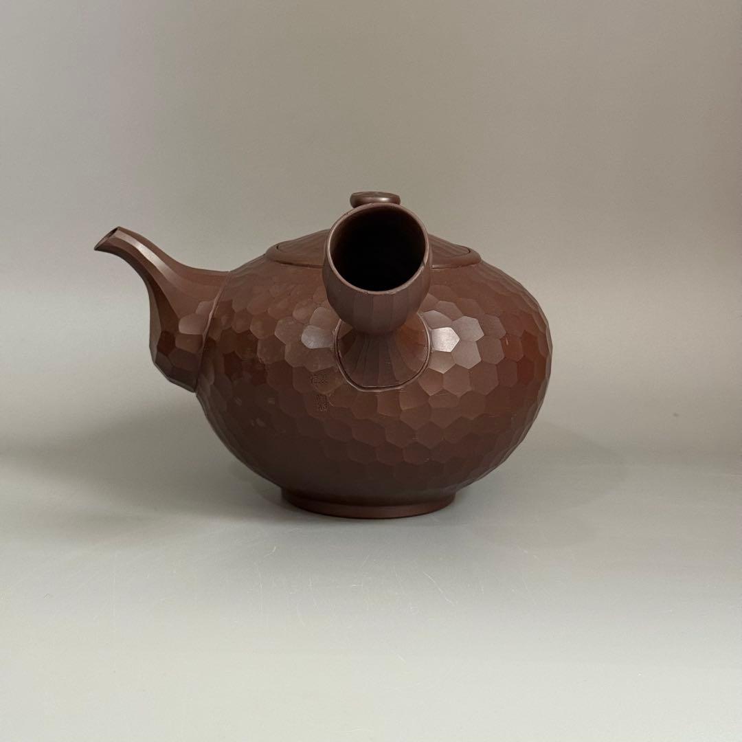 萬古焼 伊呂久窯 森伊呂久 急須 横手 茶道具 ダイヤカット 大型 特製 特注
