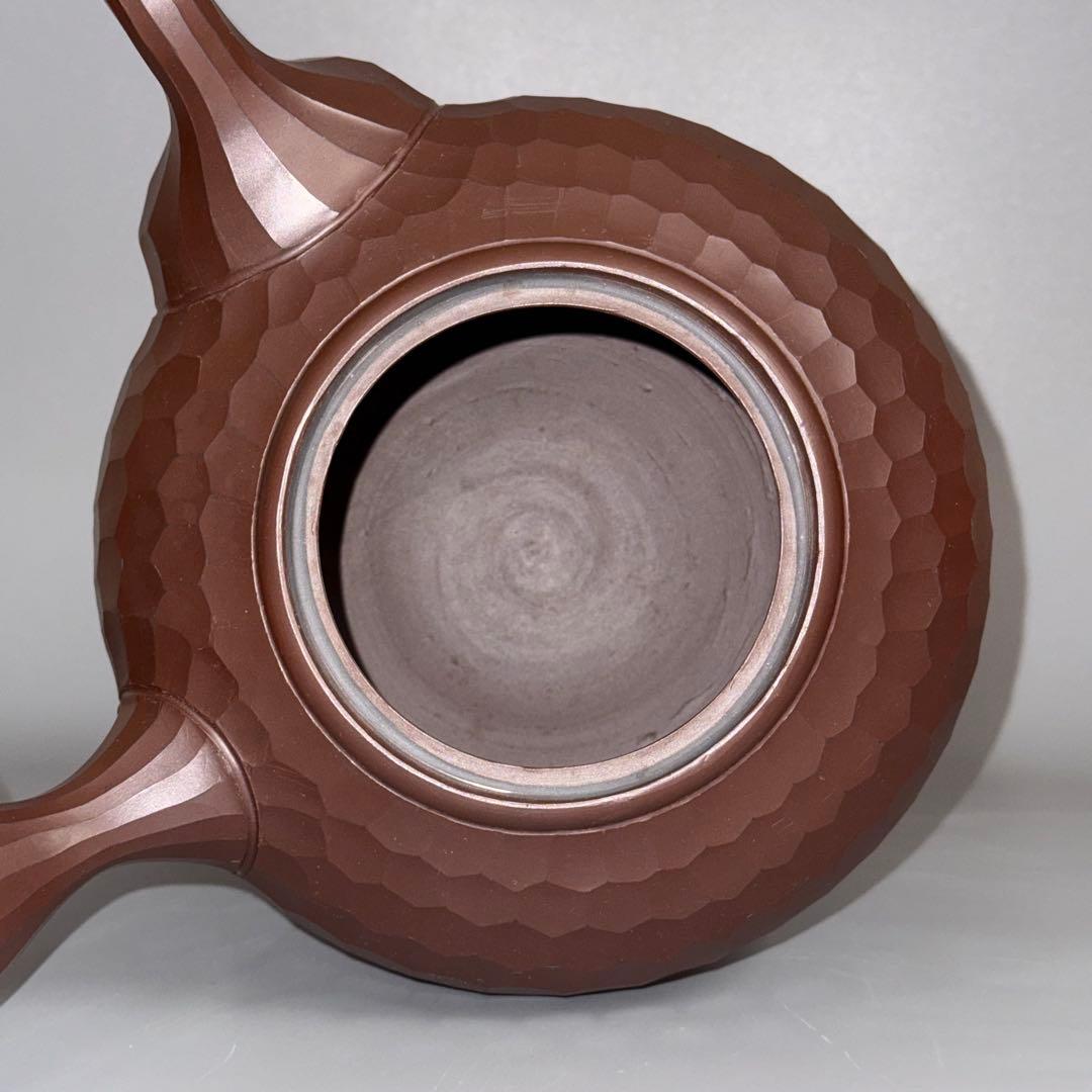 萬古焼 伊呂久窯 森伊呂久 急須 横手 茶道具 ダイヤカット 大型 特製 特注