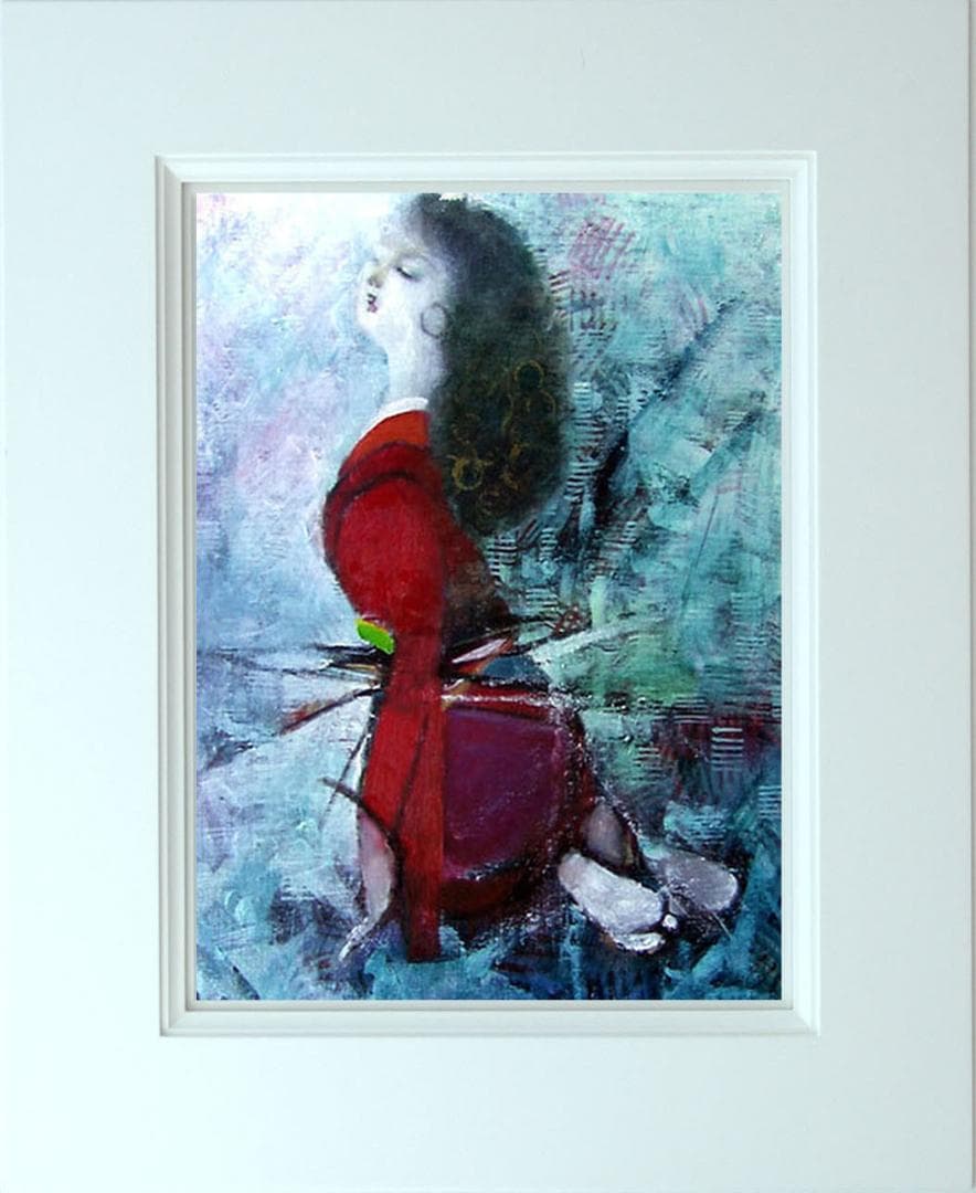 油絵 菅家令子 絵 絵画 インテリア 額付(黒) F6-031201 人物 女性