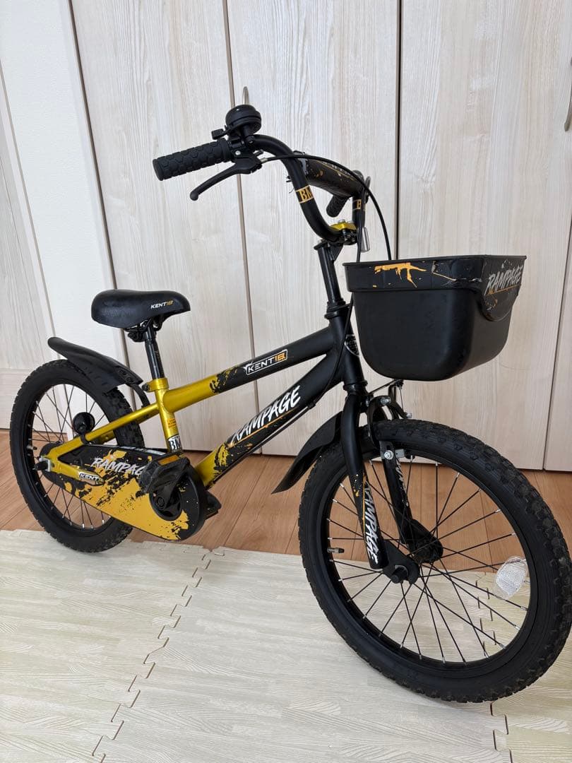 【引き取り限定】RAMPAGE キッズ自転車 18インチ ブラック/ゴールド