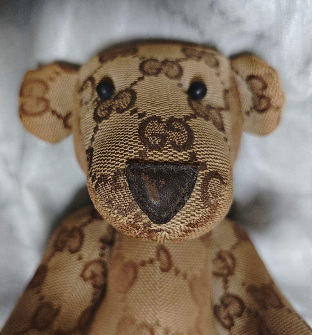 GUCCI GGパターン テディベアぬいぐるみ ベージュ✕ブラウン
