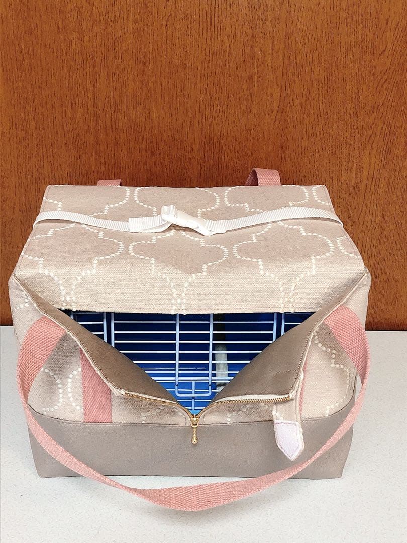 完成品　体調不良時の通院に便利　遮光鳥かご　キャリーバッグ　災害避難用としても