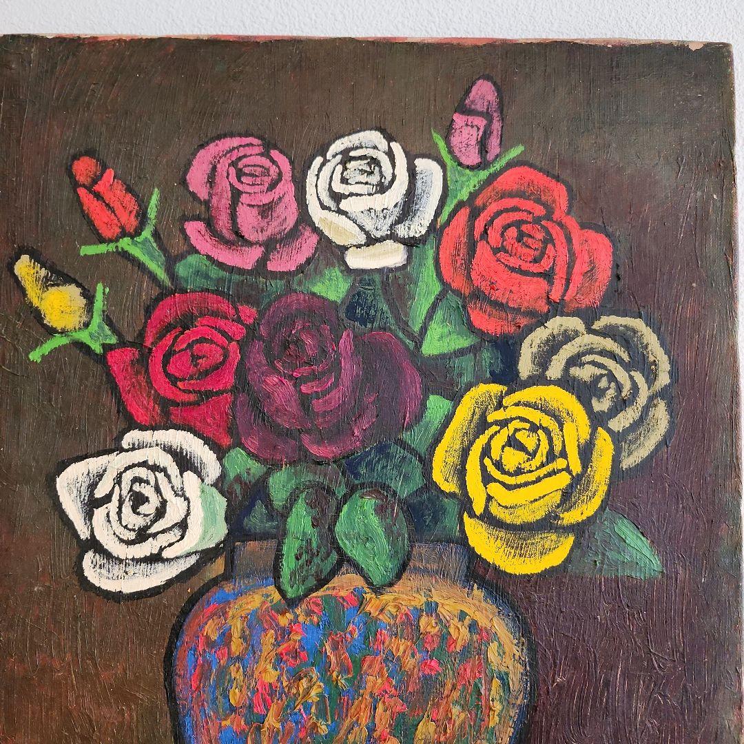 田渕眞兒　油絵　油彩　薔薇シリーズ　花　No.12