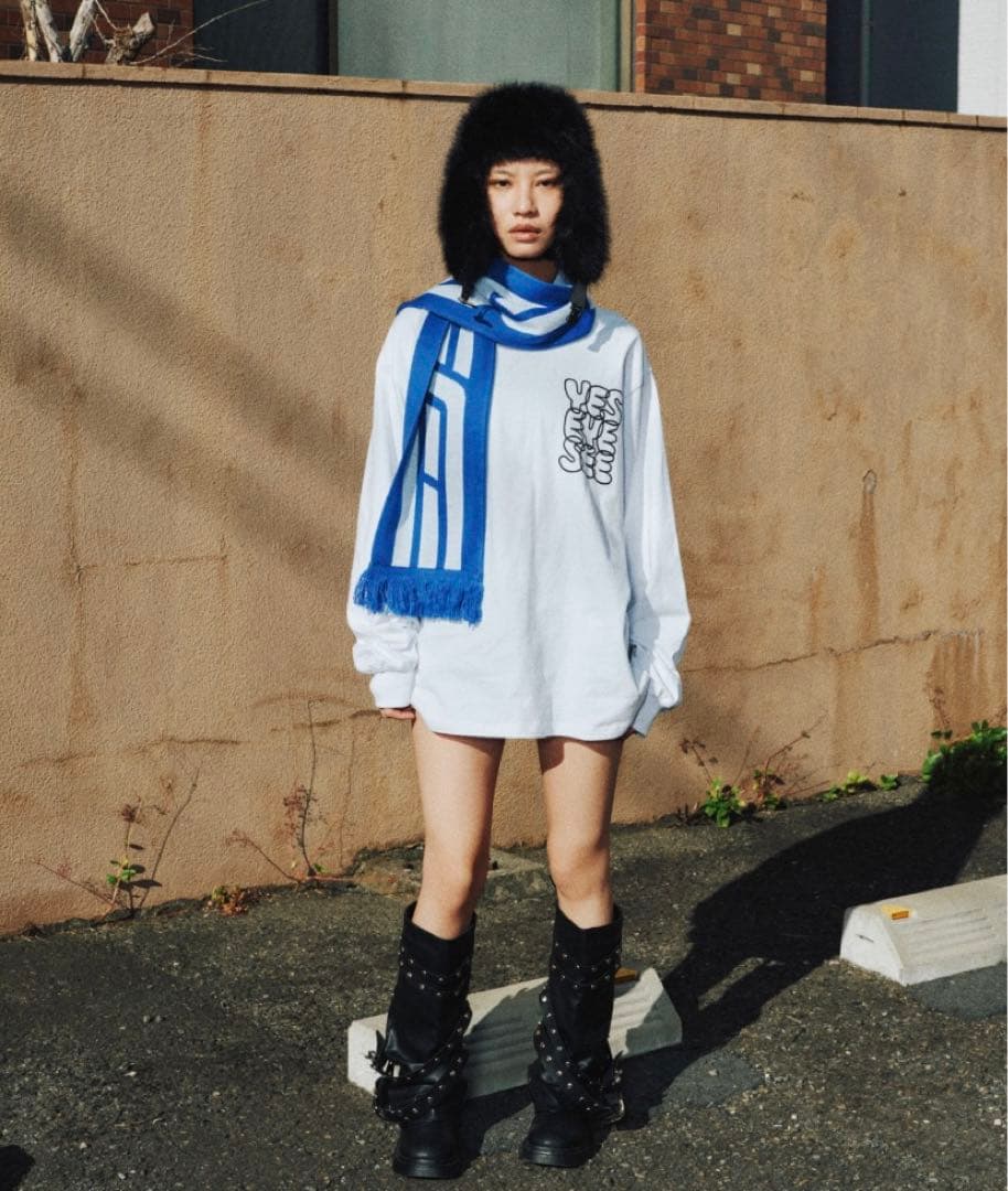 YES EYE SEE ホワイト 長袖Tシャツ　Lサイズ　イエスアイシー