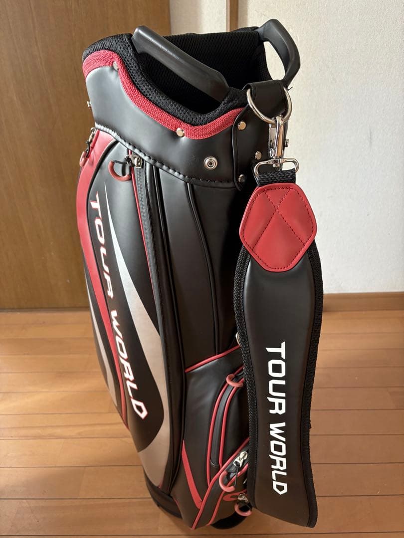 良品　ホンマ　TOUR WORLD キャディバッグ 黒/赤　9インチ
