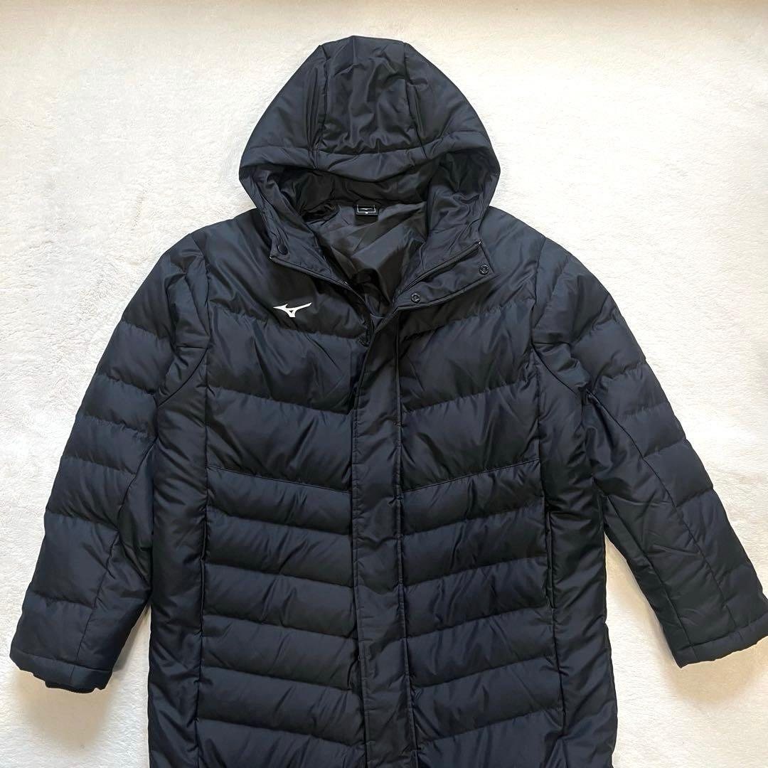 極美品★極暖ダウン90%フェザー10% M ミズノ　ダウンコート ベンチコート黒