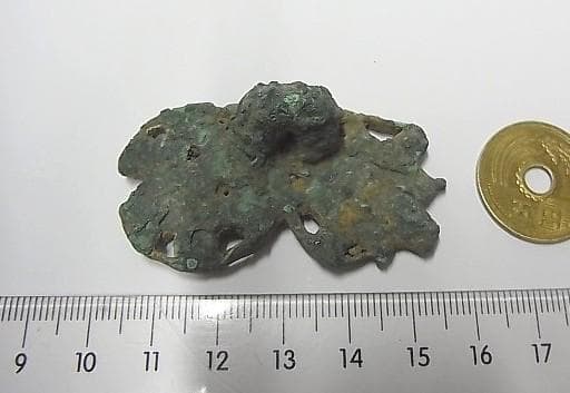 ★U1702★古代品 （19）青銅　大型スタンプ　ブロンズ製　印章　透かし紋様