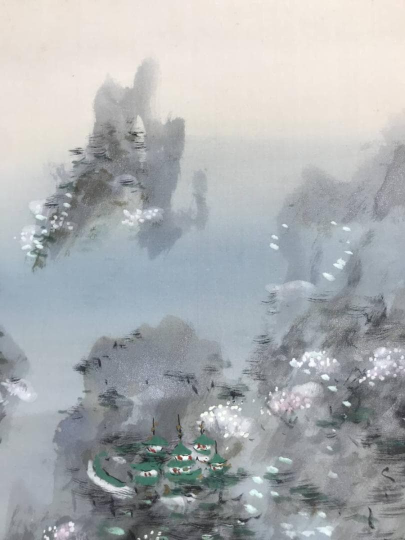 作者不詳/蓬莱山図/山水図/祝事山水図/掛軸/名家伝来/AD-124