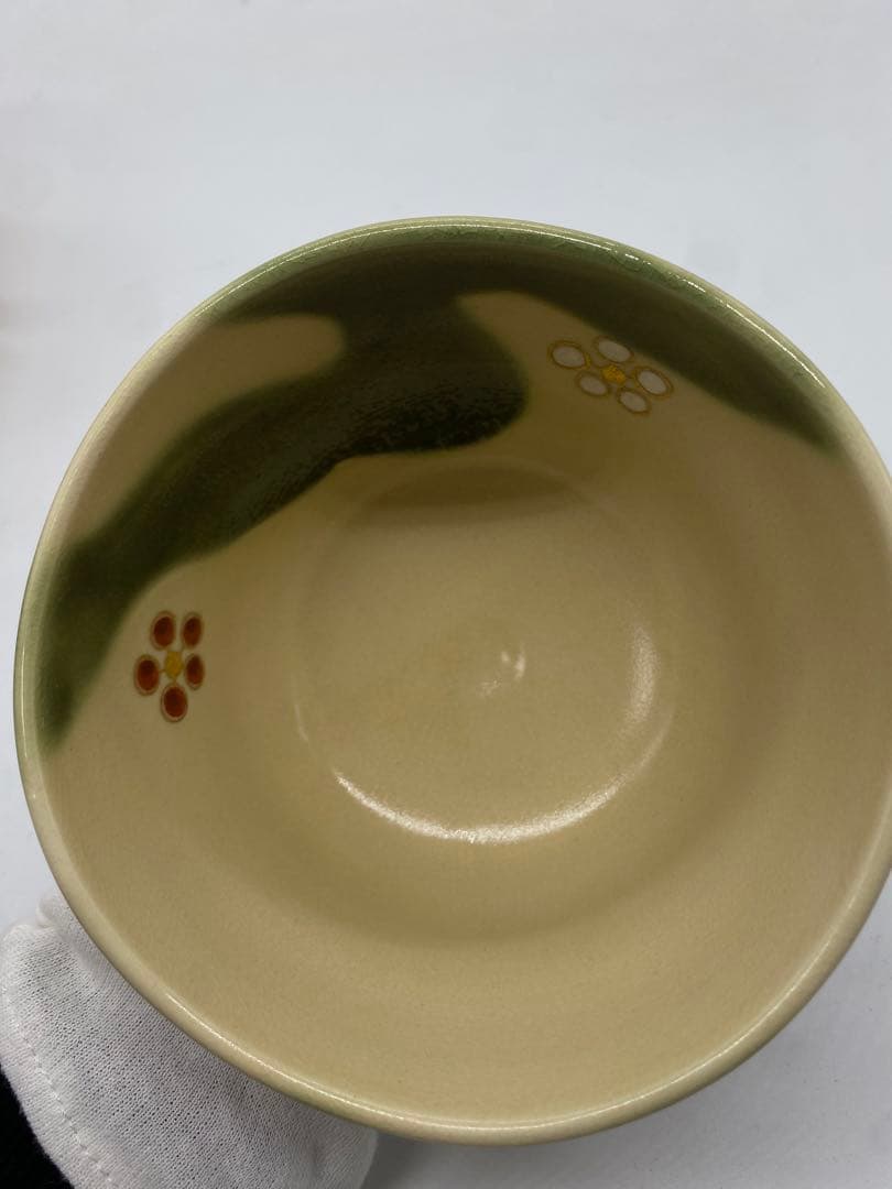 永楽善五郎（正全） 仁清写 波梅文 茶碗 共箱入