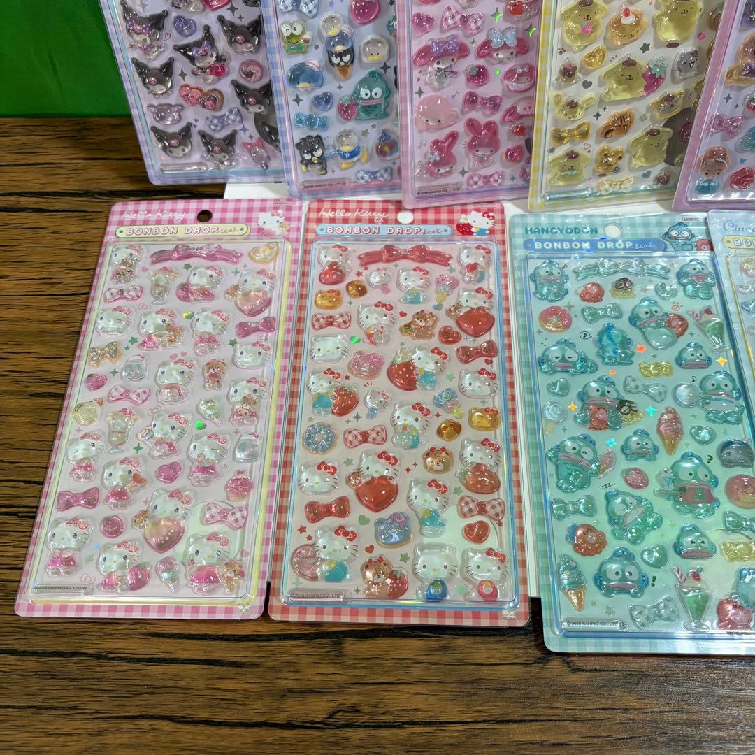 【正規品】サンリオ　ディズニープリンセス　ボンボンドロップシール 9枚セット
