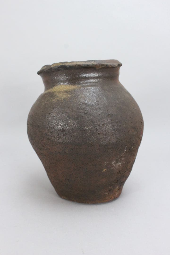 No5593 時代　壷　高さ24.5cm 常滑　備前　花器　陶磁器　送料無料