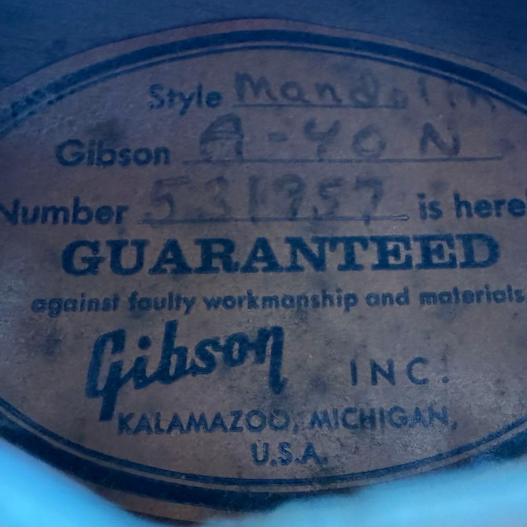 <超貴重特A>GibsonマンドリンA40-N 1940s ~1950s