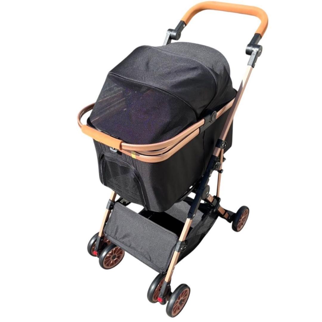 【美品】 ペットカート 2way 折りたたみ 軽量 輪止め ブレーキ付