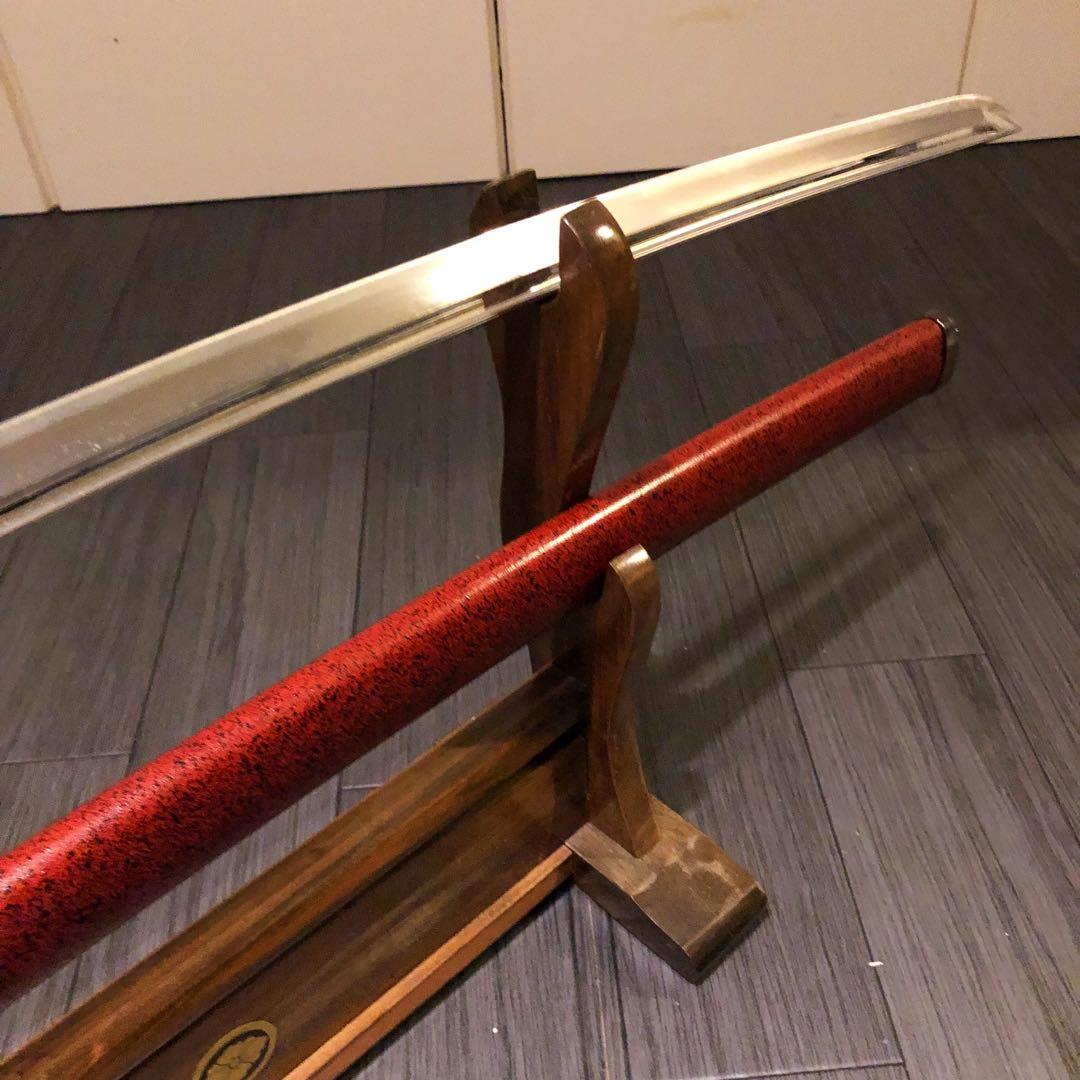 高級模造刀　居合刀　樋入刀身　朱拵え　合金刀身　 刀